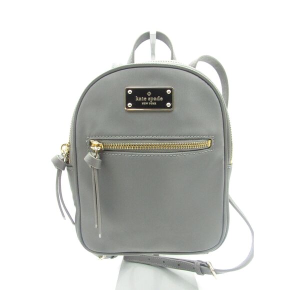 Kate Spade Gray Mini Backpack with Gold Accents - Picture 1 of 4